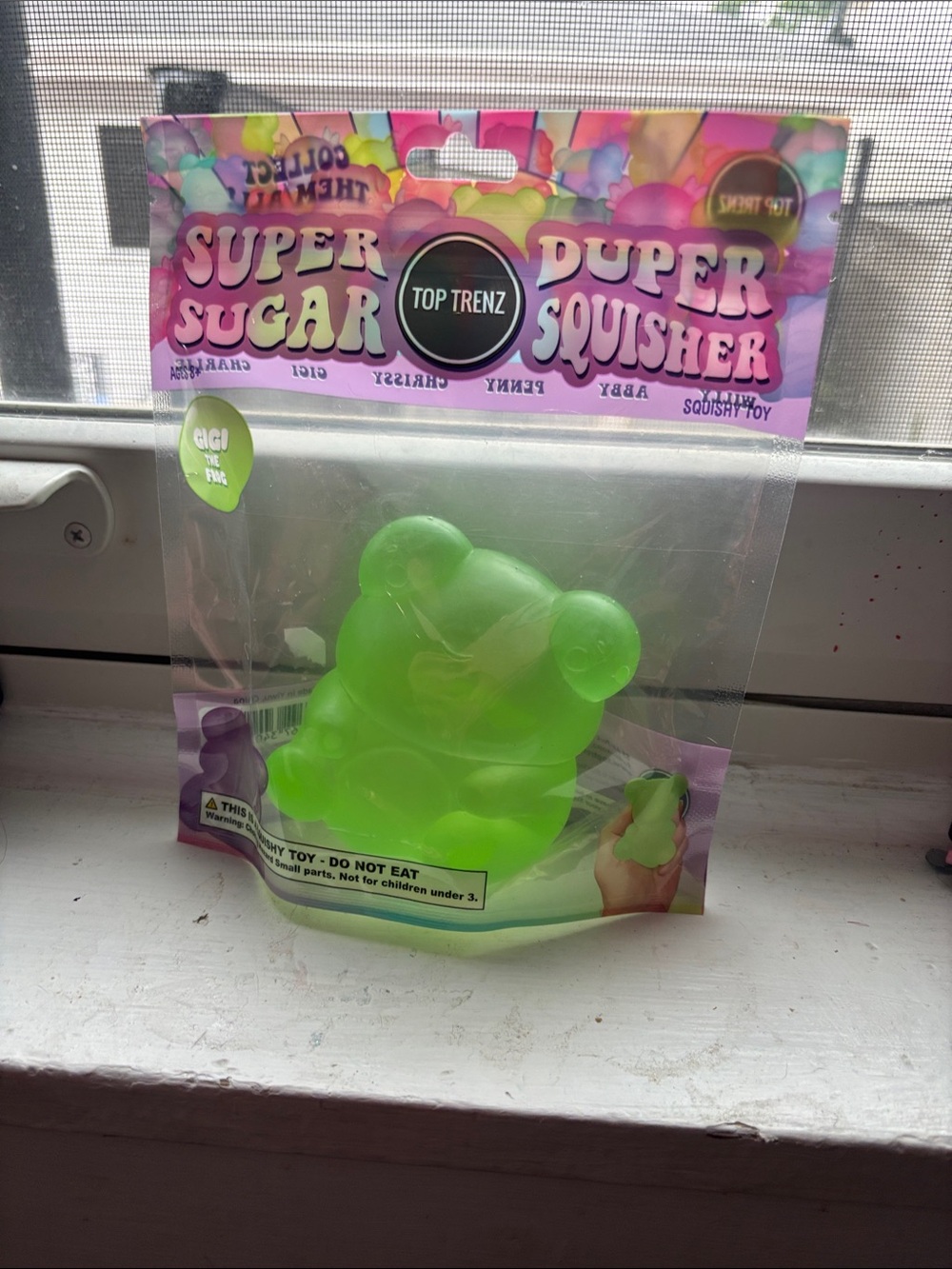Top Trenz Super Sugar Duper Squisher - Neon Green Frog Squishy